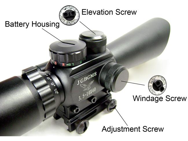 Red Green dot laser Crosshair Scope sight 3.5X-10X40mm Picatinny